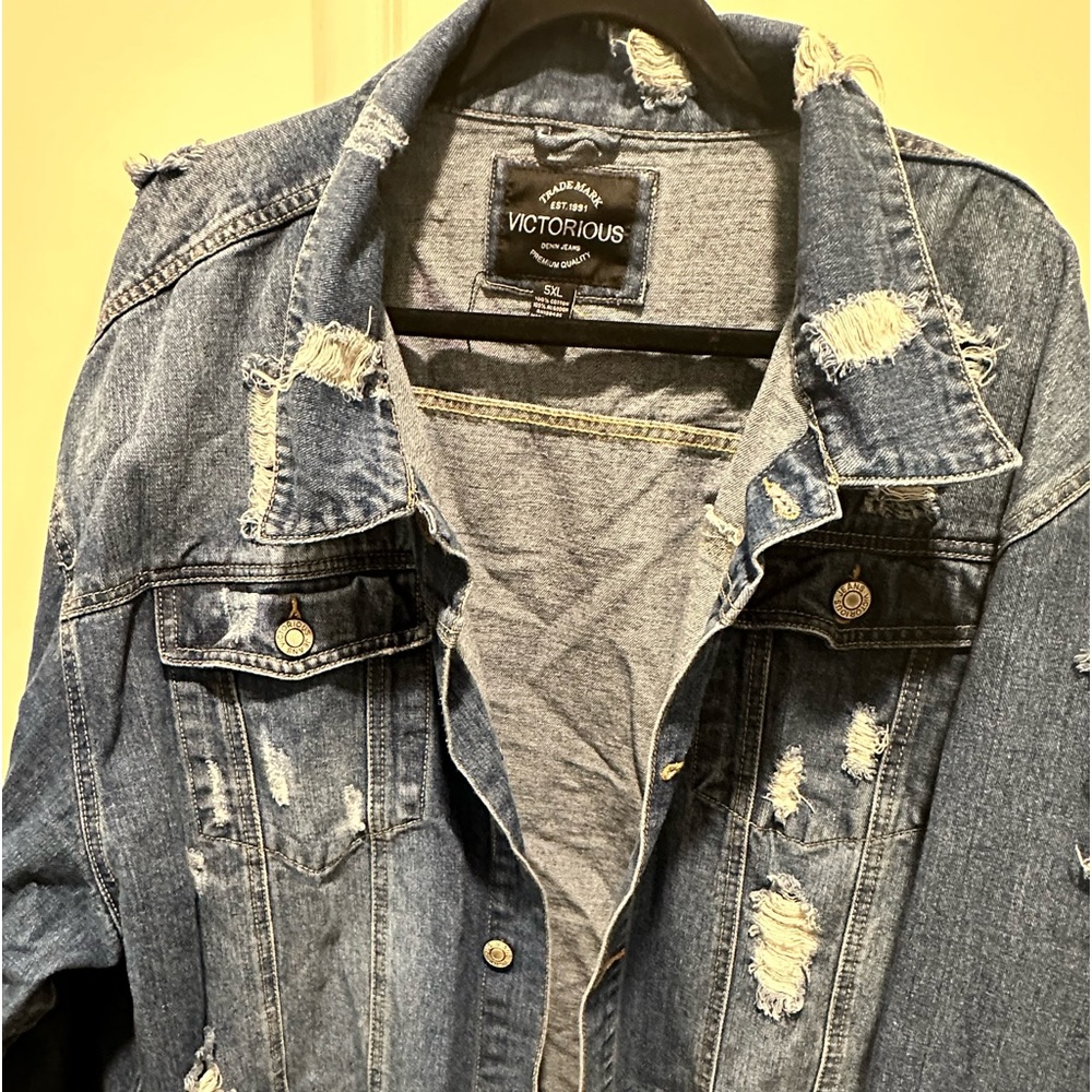 Victorious distressed denim jacket